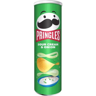 Pringles - Sour Cream & Onion - 185 g - Valmis syötäväksi - Perunalastut Pringles - Sour Cream & Onion - 185 g - Valmis syötäväksi - Perunalastut