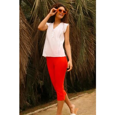 Roman Dunkelorange Gekürzte Stretch-Hosen - 14 Damen Roman Dunkelorange Gekürzte Stretch-Hosen - 14 Damen