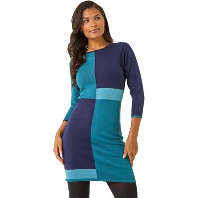 Roman Model 12 Blue Color Block Dress - Dress Roman Model 12 Blue Color Block Dress - Dress