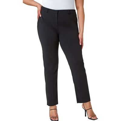 Roman Black Straight Smart Trousers - Slim Fit Roman Black Straight Smart Trousers - Slim Fit