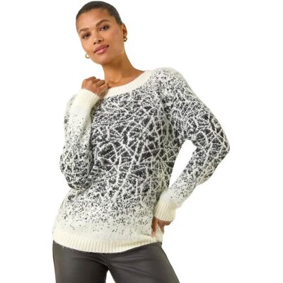 Roman Ivory Mosaic Print Fluffy Jumper - Size 12 UK - Sweater Roman Ivory Mosaic Print Fluffy Jumper - Size 12 UK - Sweater