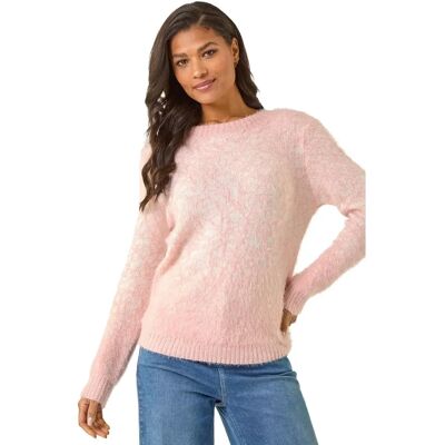 Roman Pink Mosaic Fluffy Jumper - Womens Size 10 - Jumper Roman Pink Mosaic Fluffy Jumper - Womens Size 10 - Jumper