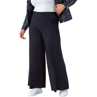 Pantalon Palazzo Roman - Noir - Taille Haute - 75cm Inseam - Publicité Pantalon Palazzo Roman - Noir - Taille Haute - 75cm Inseam - Publicité