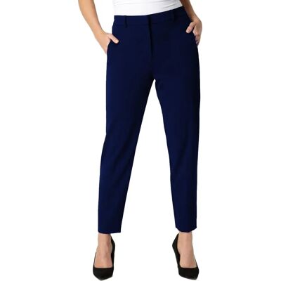 Roman Navy Straight Leg Stretch Trousers - Pants Roman Navy Straight Leg Stretch Trousers - Pants