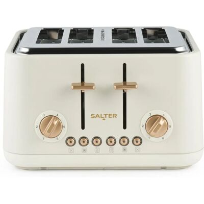 Salter Pebble 4 Slice Toaster - Wide Slot - 6 Browning Levels - Cream Salter Pebble 4 Slice Toaster - Wide Slot - 6 Browning Levels - Cream