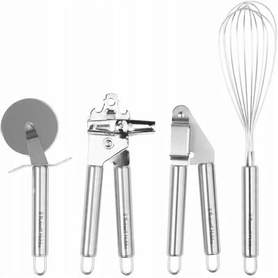 Set de utensilios de cocina Russell Hobbs - Acero inoxidable, 4 piezas, Plateado Set de utensilios de cocina Russell Hobbs - Acero inoxidable, 4 piezas, Plateado