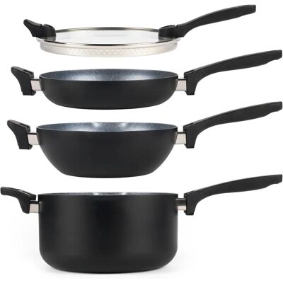 Russell Hobbs Modell RH01840EU7 Metall Marmor 4-teilig Kochgeschirr-Set Russell Hobbs Modell RH01840EU7 Metall Marmor 4-teilig Kochgeschirr-Set