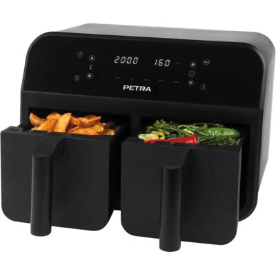 Petra Dual 7.4L Air Fryer Double Drawer - Non-Stick Cooking - 2400W Petra Dual 7.4L Air Fryer Double Drawer - Non-Stick Cooking - 2400W