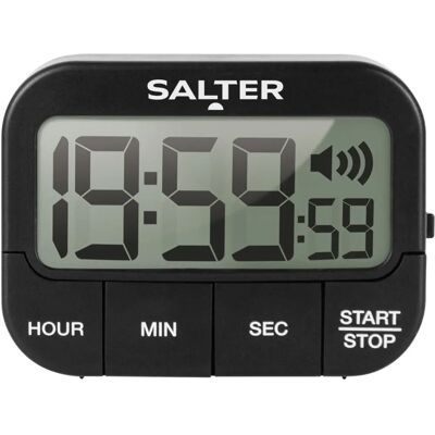 Minuteur de Cuisine Numérique Salter 355 BKXCDU - Écran LCD, Sonnerie Forte, Magnétique, Autoportant Minuteur de Cuisine Numérique Salter 355 BKXCDU - Écran LCD, Sonnerie Forte, Magnétique, Autoportant