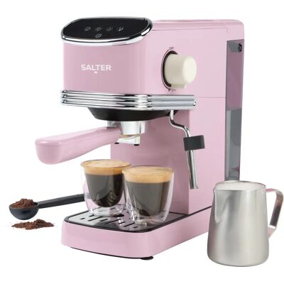Salter Pink Retro Espresso Machine - Espresso Coffee Machine Salter Pink Retro Espresso Machine - Espresso Coffee Machine