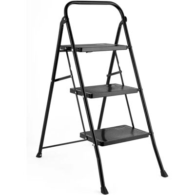 Kleeneze Step Ladder - 3-Step Foldable Ladder - Black - Step Ladder Kleeneze Step Ladder - 3-Step Foldable Ladder - Black - Step Ladder