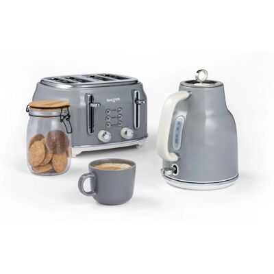 Salter - Retro Kettle & Toaster Set - Grey - 1.7l - Set Salter - Retro Kettle & Toaster Set - Grey - 1.7l - Set