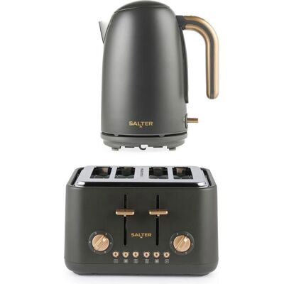 Salter - Pebble Kettle & Toaster - Grey - 1.7l - Kettle & Toaster Set Salter - Pebble Kettle & Toaster - Grey - 1.7l - Kettle & Toaster Set