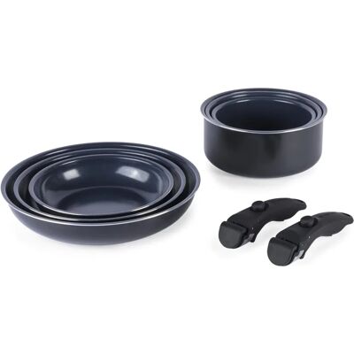 Russell Hobbs Smart Clip Topf- und Pfannenset aus 8 mit abnehmbaren Griffen Keramik-Non-Stick Russell Hobbs Smart Clip Topf- und Pfannenset aus 8 mit abnehmbaren Griffen Keramik-Non-Stick