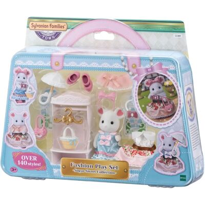 Conjunto de moda Marshmallow Mouse da Sylvanian Families - Casa de bonecas Conjunto de moda Marshmallow Mouse da Sylvanian Families - Casa de bonecas