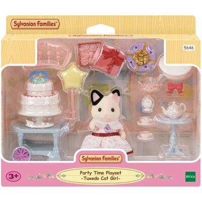 Sylvanian Families Party Time Playset - Tuxedo Cat Girl (5646) Sylvanian Families Party Time Playset - Tuxedo Cat Girl (5646)