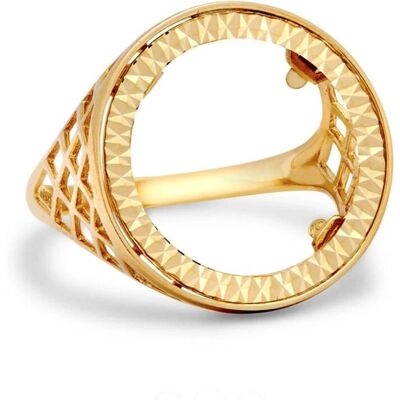 Jewelco London Men's Solid 9ct Yellow Gold Basket Half Sovereign Coin Mount Ring - Ring Jewelco London Men's Solid 9ct Yellow Gold Basket Half Sovereign Coin Mount Ring - Ring
