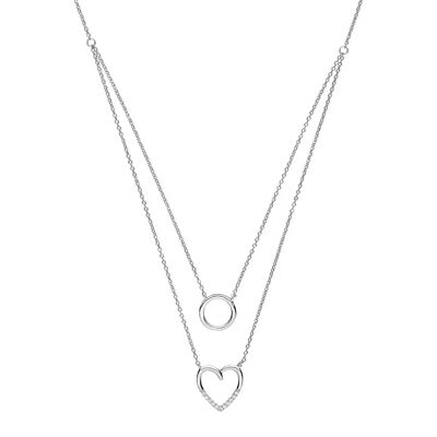 Jewelco London Sterling Silver Love Heart Necklace - Necklace Jewelco London Sterling Silver Love Heart Necklace - Necklace