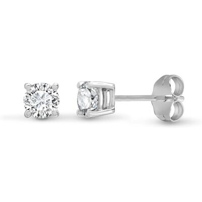 Jewelco London Ladies Solid 18ct White Gold 4 Claw Set Round G SI1 0.35ct Diamond Solitaire Stud Earrings Jewelco London Ladies Solid 18ct White Gold 4 Claw Set Round G SI1 0.35ct Diamond Solitaire Stud Earrings
