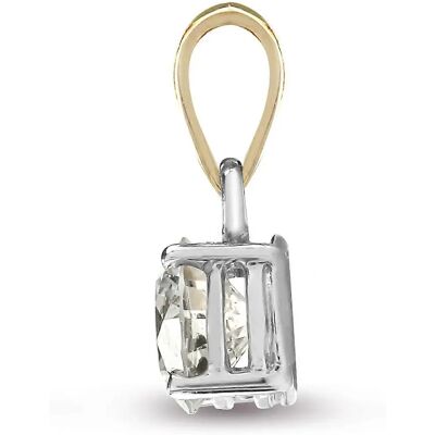 Jewelco London Ladies Solid 18ct Yellow Gold 4 Claw Diamond Pendant - Pendant Jewelco London Ladies Solid 18ct Yellow Gold 4 Claw Diamond Pendant - Pendant