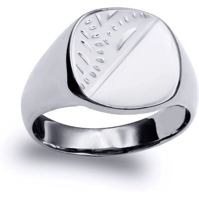 Jewelco London Model ARN120 - Square Cushion Signet Ring - White Jewelco London Model ARN120 - Square Cushion Signet Ring - White