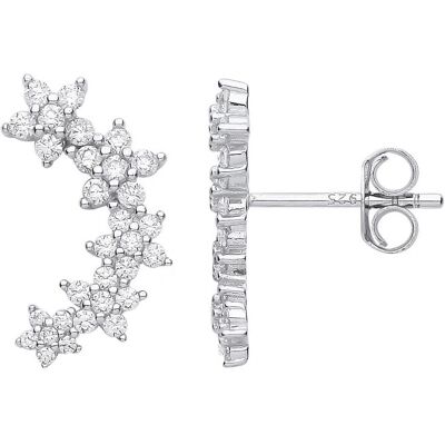 Jewelco London EAG1163 Shooting Star Flower Drop Earrings Jewelco London EAG1163 Shooting Star Flower Drop Earrings
