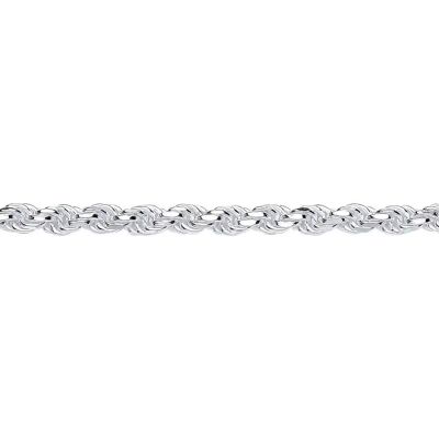Jewelco London Unisex Rhodium Silver Diamond Rope Chain - Necklace Jewelco London Unisex Rhodium Silver Diamond Rope Chain - Necklace