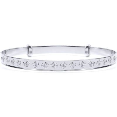 Jewelco London Sterling Silver Teddy Bear Baby Bangle - Baby Bangle Jewelco London Sterling Silver Teddy Bear Baby Bangle - Baby Bangle
