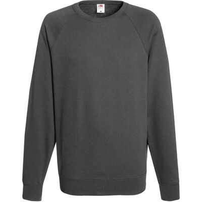 Fruit Of The Loom Herren Leichtes Raglan Sweatshirt - Grau - 2XL Fruit Of The Loom Herren Leichtes Raglan Sweatshirt - Grau - 2XL