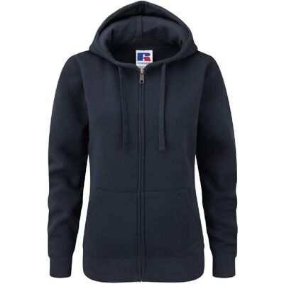 Russell Dames Premium Authentieke Rits Hoodie - 3-Lagen Stof - Marineblauw Russell Dames Premium Authentieke Rits Hoodie - 3-Lagen Stof - Marineblauw