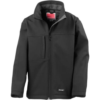 Result Black Waterproof Softshell Jacket for Kids - Unisex 3-Layer Result Black Waterproof Softshell Jacket for Kids - Unisex 3-Layer