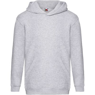 Fruit Of The Loom Kids Unisex Premium 70/30 Heather Grey Hoodie Fruit Of The Loom Kids Unisex Premium 70/30 Heather Grey Hoodie