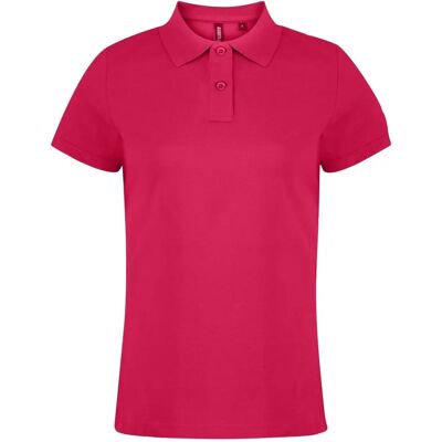 Asquith & Fox Dames/Effen Korte Mouw Polo - Roze - Klassieke Pasvorm Asquith & Fox Dames/Effen Korte Mouw Polo - Roze - Klassieke Pasvorm
