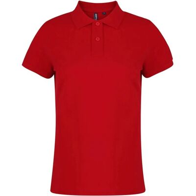 Asquith & Fox Dames Poloshirt - Rood - Kortermig - Klassieke pasvorm Asquith & Fox Dames Poloshirt - Rood - Kortermig - Klassieke pasvorm