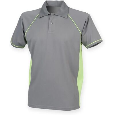 Finden & Hales - Piped Polo - Gunmetal Grey/Lime - Polo Shirt Finden & Hales - Piped Polo - Gunmetal Grey/Lime - Polo Shirt
