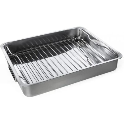 Ikea Roasting Pan with Grill Rack - Stainless Steel - 40x32x7 cm Ikea Roasting Pan with Grill Rack - Stainless Steel - 40x32x7 cm
