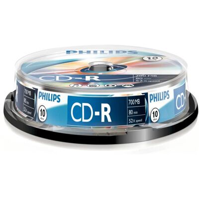 Philips CR7D5NB10/00 - CD-R 80 Min - 700MB - 52x - 10 kpl Philips CR7D5NB10/00 - CD-R 80 Min - 700MB - 52x - 10 kpl