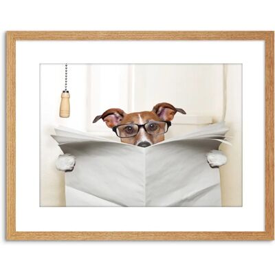 Artery8 - Photo Mock Jack Russell - 9X7 - Light Oak - Framed Wall Art Artery8 - Photo Mock Jack Russell - 9X7 - Light Oak - Framed Wall Art