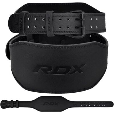 Ceinture de musculation en cuir RDX 6 - Support et protection contre les chocs - Publicité Ceinture de musculation en cuir RDX 6 - Support et protection contre les chocs - Publicité
