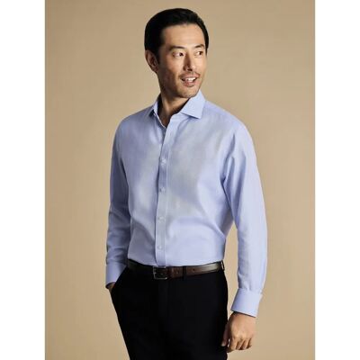 Charles Tyrwhitt Men's Sky Blue Non-Iron Herringbone Cotton Formal Shirt XL Charles Tyrwhitt Men's Sky Blue Non-Iron Herringbone Cotton Formal Shirt XL