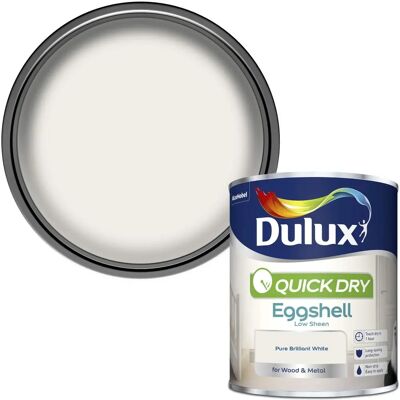Dulux - Quick Dry Eggshell Paint - 750 ml - Pure Brilliant White - Paint Dulux - Quick Dry Eggshell Paint - 750 ml - Pure Brilliant White - Paint