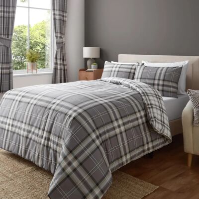 Catherine Lansfield Kelso Cotton Rich Double Duvet Set - Duvet Set Catherine Lansfield Kelso Cotton Rich Double Duvet Set - Duvet Set