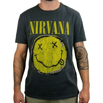 Camiseta Nirvana Sorriso Desgastado - Estilo Vintage Camiseta Nirvana Sorriso Desgastado - Estilo Vintage