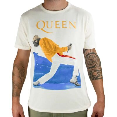 Amplified Queen Freddie Mercury Triangle T-Shirt Blanc L - T-Shirt - Publicité Amplified Queen Freddie Mercury Triangle T-Shirt Blanc L - T-Shirt - Publicité