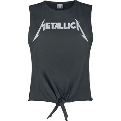 Metallica Amplified Collection Hvidt Logo Top - Kvinde - Antracit Metallica Amplified Collection Hvidt Logo Top - Kvinde - Antracit