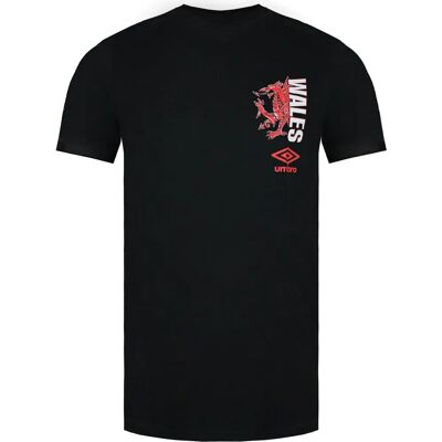 Umbro Wales Zwart Drachen T-Shirt - Casual Unisex Top Umbro Wales Zwart Drachen T-Shirt - Casual Unisex Top