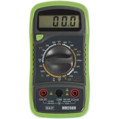 Digitalt multimetr Sealey MM20HV - 8 funktioner med termokopp - Hög synlighet Digitalt multimetr Sealey MM20HV - 8 funktioner med termokopp - Hög synlighet