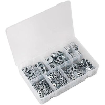 Sealey AB055WA Flachscheiben-Set - 1070 Stück M5-M16 - DIN 125 Sealey AB055WA Flachscheiben-Set - 1070 Stück M5-M16 - DIN 125