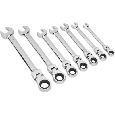 Siegen By Sealey 7 Piece Ratcheting Flexi Combination Spanner Set Metric 8-19mm Siegen By Sealey 7 Piece Ratcheting Flexi Combination Spanner Set Metric 8-19mm