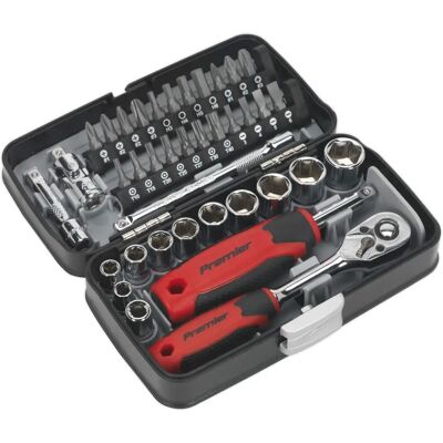 Sealey AK8945 Steckschlüssel- & Bitsatz - 38 Stück - 1/4" quadratischer Antrieb Sealey AK8945 Steckschlüssel- & Bitsatz - 38 Stück - 1/4" quadratischer Antrieb